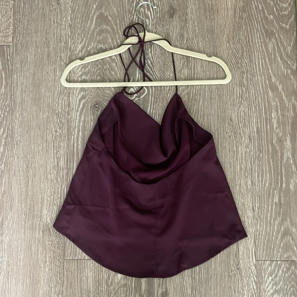Tobi Plum Halter Top - Picture 2 of 3
